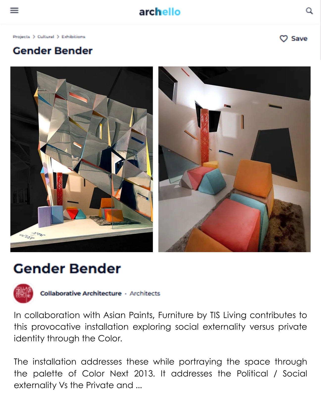 In collaboration with Asian Paints, Furniture by TIS Living contributes to this provocative installation