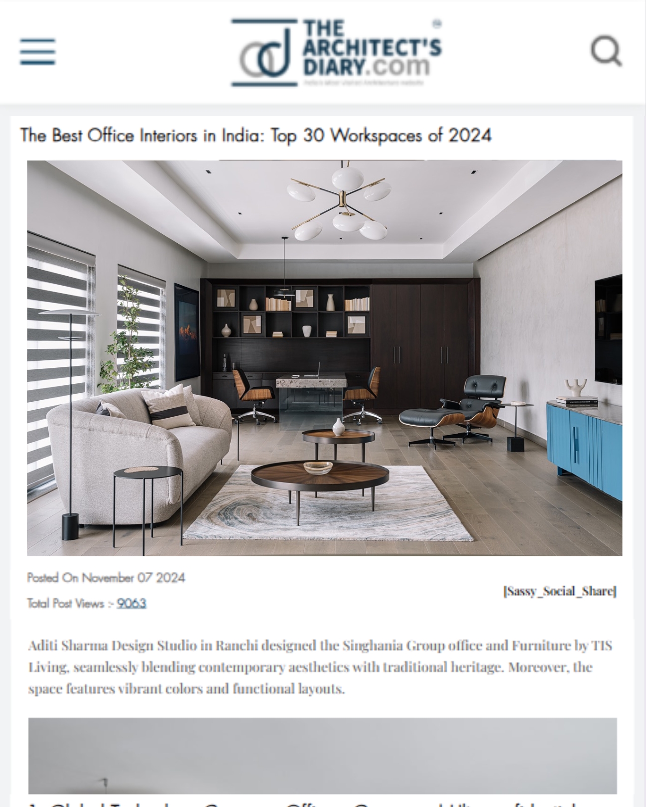 The Best Office Interiors in India: Top 30 Workspaces of 2024
